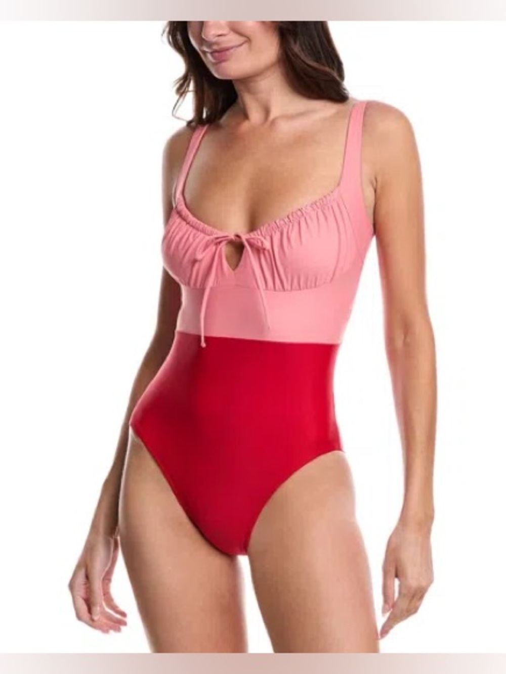 NWT Summersalt - The Gulf Gathered Keyhole One Piece Bikini Bathing Suit Pink
